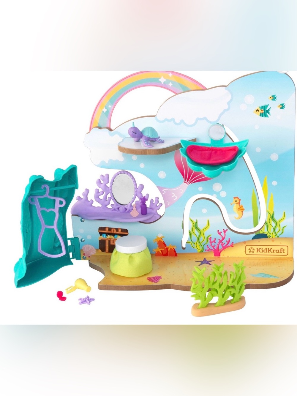 Kidkraft rainbow dreamers wooden waterfall grotto dressing room play set